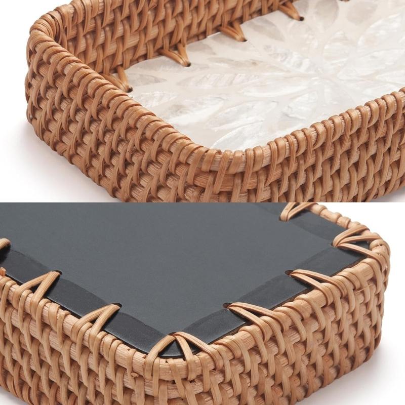 Универсальный ротанговый поднос-органайзер для украшений на туалетный столик, прихожую, декоративная тарелка для кухни, ванной, столешницы