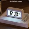 Battery Powered Digital Alarm Clock Temperature Date With Backlight Snooze Table Clock 12/24H Mute Bedside Electronic LCD Clock