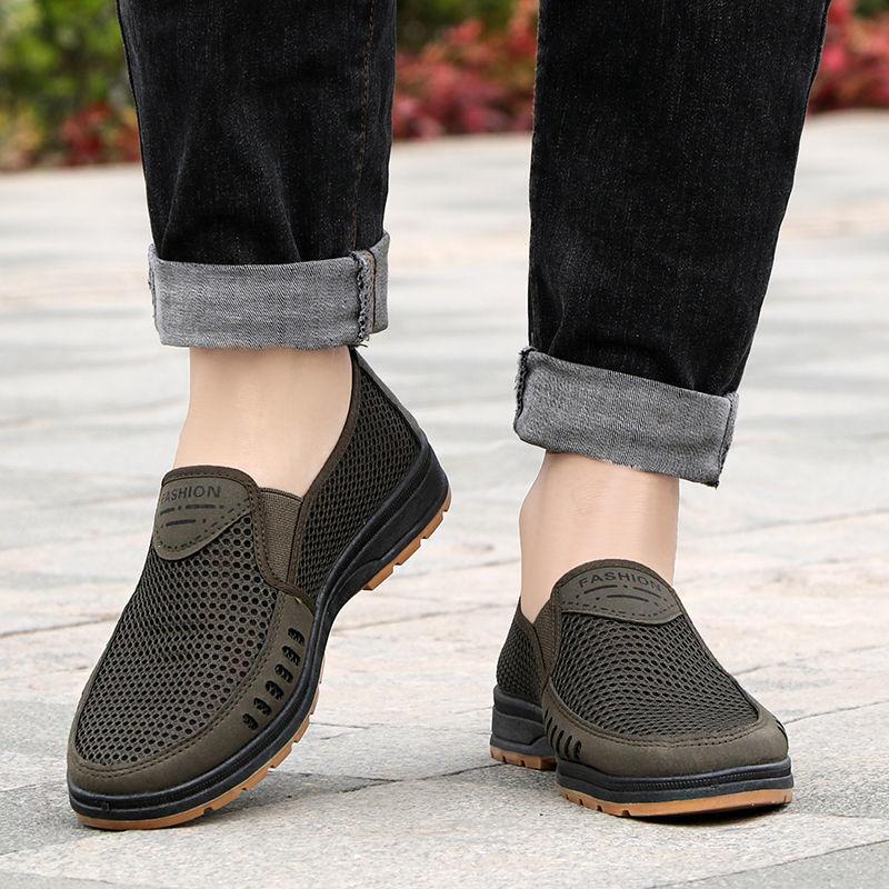 Мужская повседневная обувь, новинка 2024 года, летние мужские сандалии с воздушной сеткой, легкая дышащая обувь без шнуровки, мужские кроссовки Sandalias Mujer