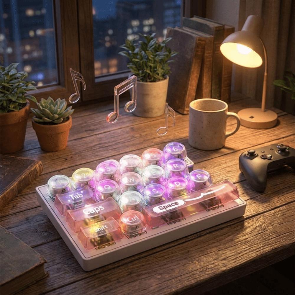 with LED Lights Glowing 19 Keyboard Keychain Portable Keyboard Pendant Bag Accessory