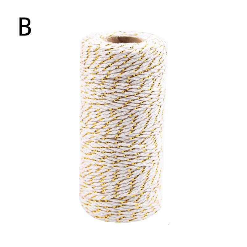 100 м х 2 мм хлопковые шнуры красный зеленый белый смешанный цвет бирка веревка шпагат нить DIY подарочная упаковочная лента рождественское украшение