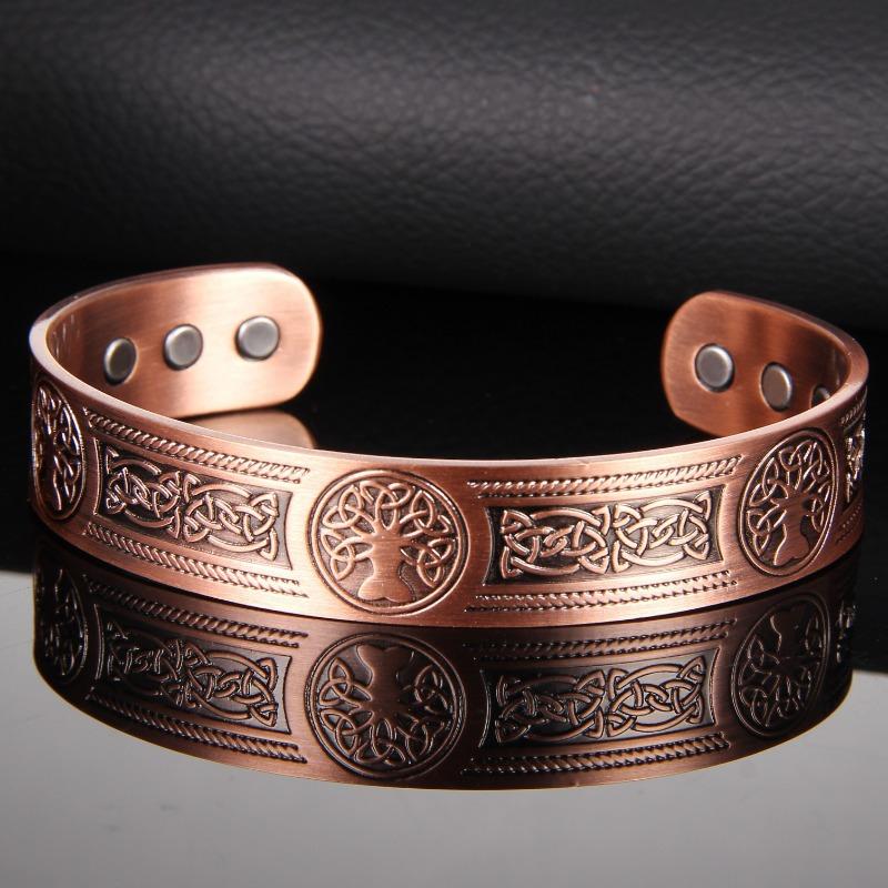 1pc Bohemian Style Bracelet with Intricate Patterns&Tree of Life Design Adjustable,Decorative Cuff,Durable Bracelet