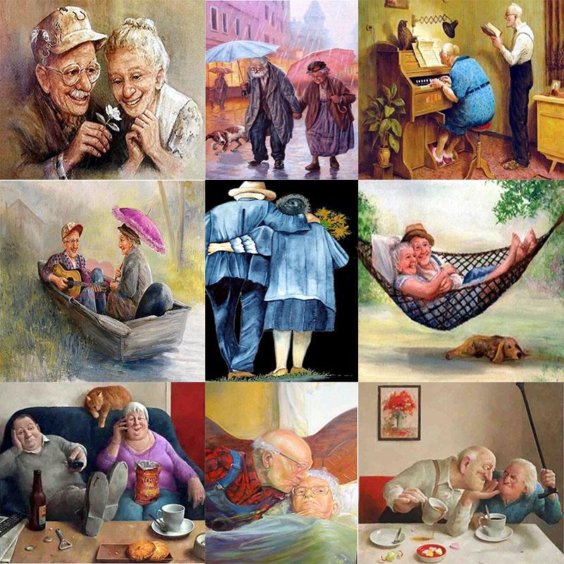 DIY 5D алмазная живопись старик с белой головой Алмазная мозаика наборы для вышивки крестом украшение дома полная круглая алмазная вышивка