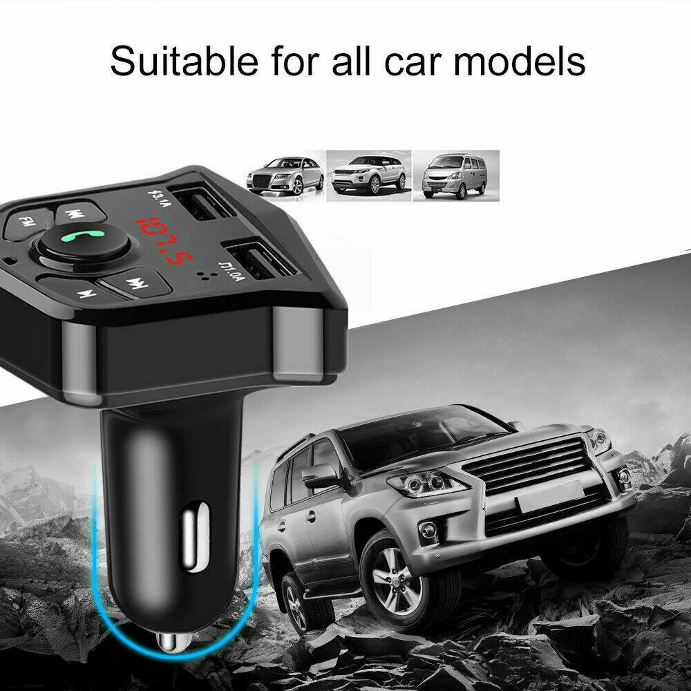 Car MP3 Player Wireless FM Transmitter Car Kit USB Fast Charging Charger Adapter FM Bluetooth Receiver