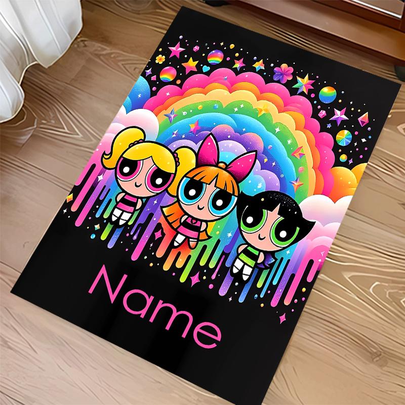 Custom personalization The Powerpuff Girls Print Area Rug - Soft, Washable Non-Slip Indoor Mat,Living Room,Home&Office Decorative Rug