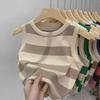 Женский полосатый вязаный жилет - Лето 2024 Ретро-стиль, безрукавный крутой топ
