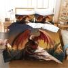 3D динозавры летят на древнем поле битвы комплект постельного белья из 3 предметов микрофибра полиэстер пододеяльник комплект и 2 шт наволочка