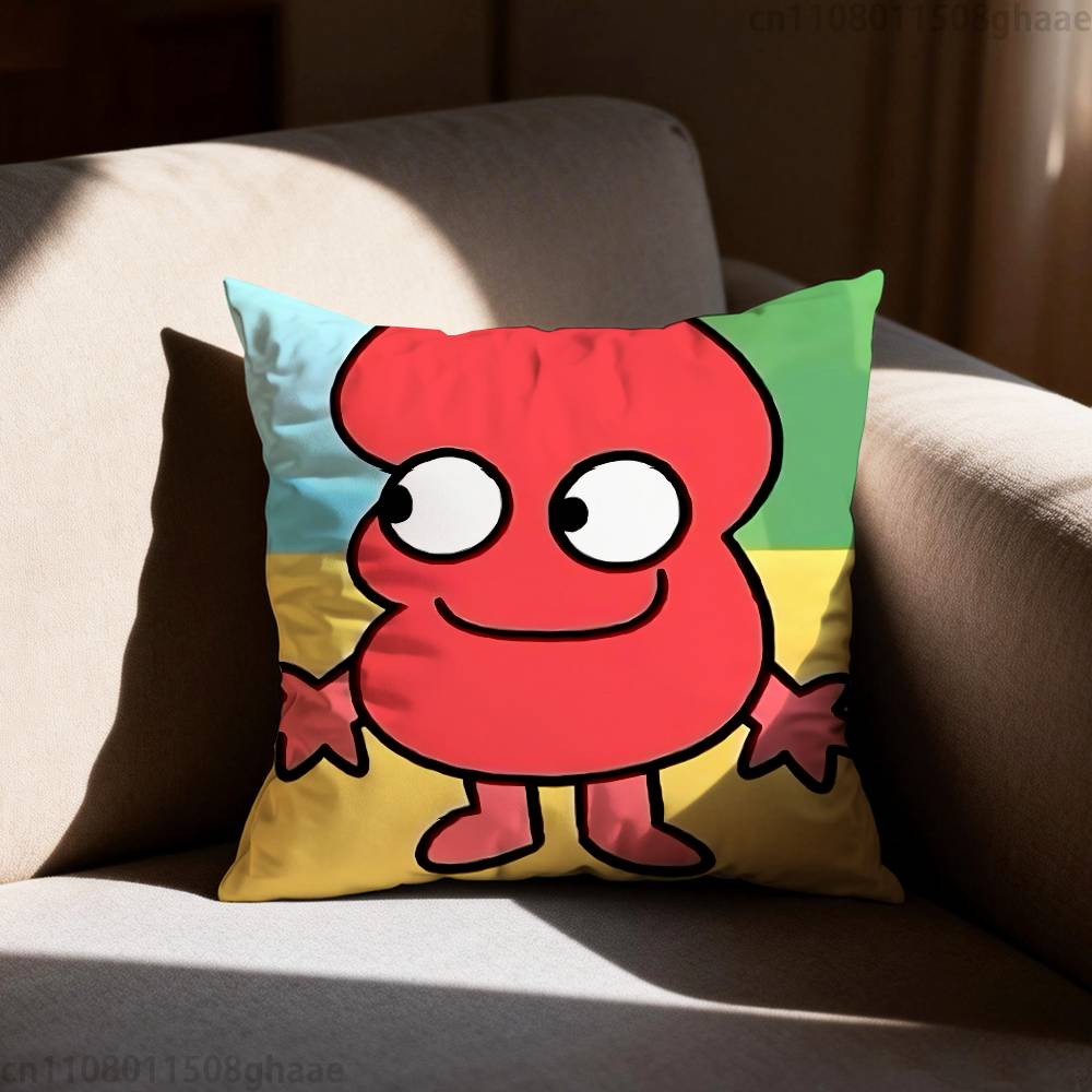 Забавная Наволочка для Подушки BFDI из Аниме, Антипылевой Чехол для Подушки, Невидимая Молния, Шелковистый Короткий Плюш, Чехол для Подушки Дивана