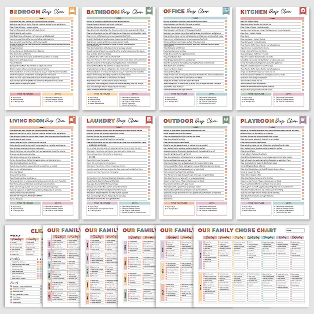 Home Cleaning Schedule Annual Cleaning Checklist Plan