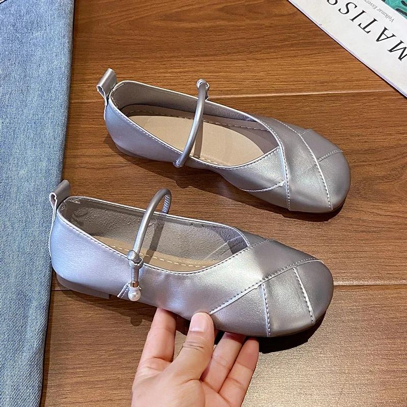 2024 Лидер продаж однотонные женские туфли на плоской подошве с квадратным носком, новые мокасины, летние туфли Мэри Джейн, туфли на плоской подошве для женщин