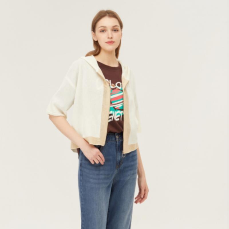 Benetton Benetton Squash Single Hooded Zip Up Knit Bakca6531