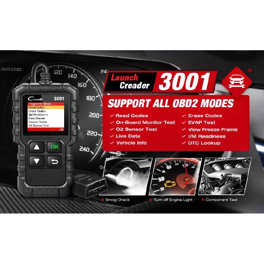 LAUNCH X431 CR3001 Полный OBD2 Автомобильный Читатель Сканер Автомотиво Многоязычный Автомобильный Диагностический Инструмент Проверка Двигателя Бесплатное Обновление PK KW850