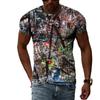 Summer Funny Graffiti Trend Fashion Pattern Men Tshirts Casual Print Hip Hop Tees Personality Round Neck Short Sleeve Tops