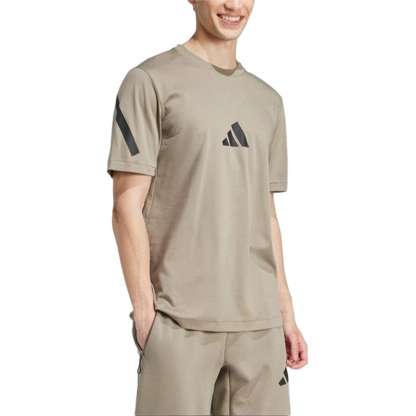 adidas ЗНЕ. Повседневный свитер с коротким рукавом и принтом логотипа, мужские топы Clay JE7541