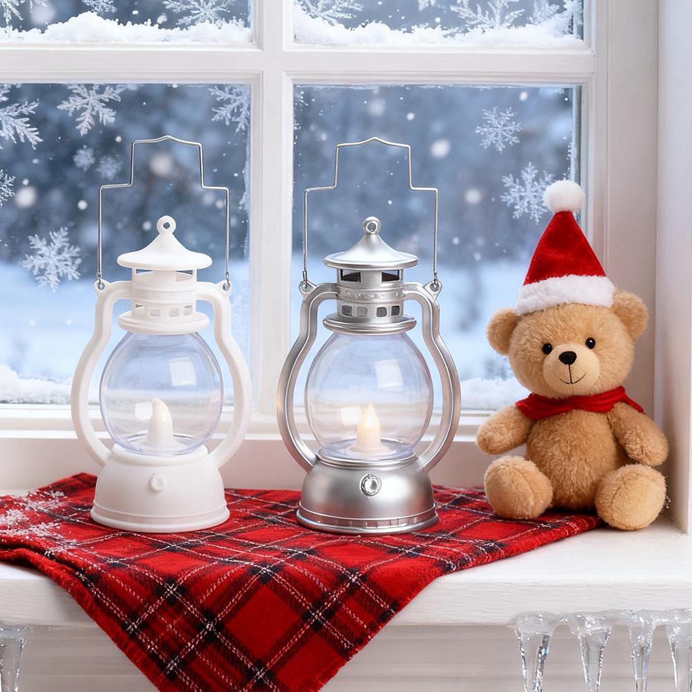 2pcs Hanging Candle Lantern, Retro Oil Lamp Battery Operated Lantern Light for Halloween Christmas Decor