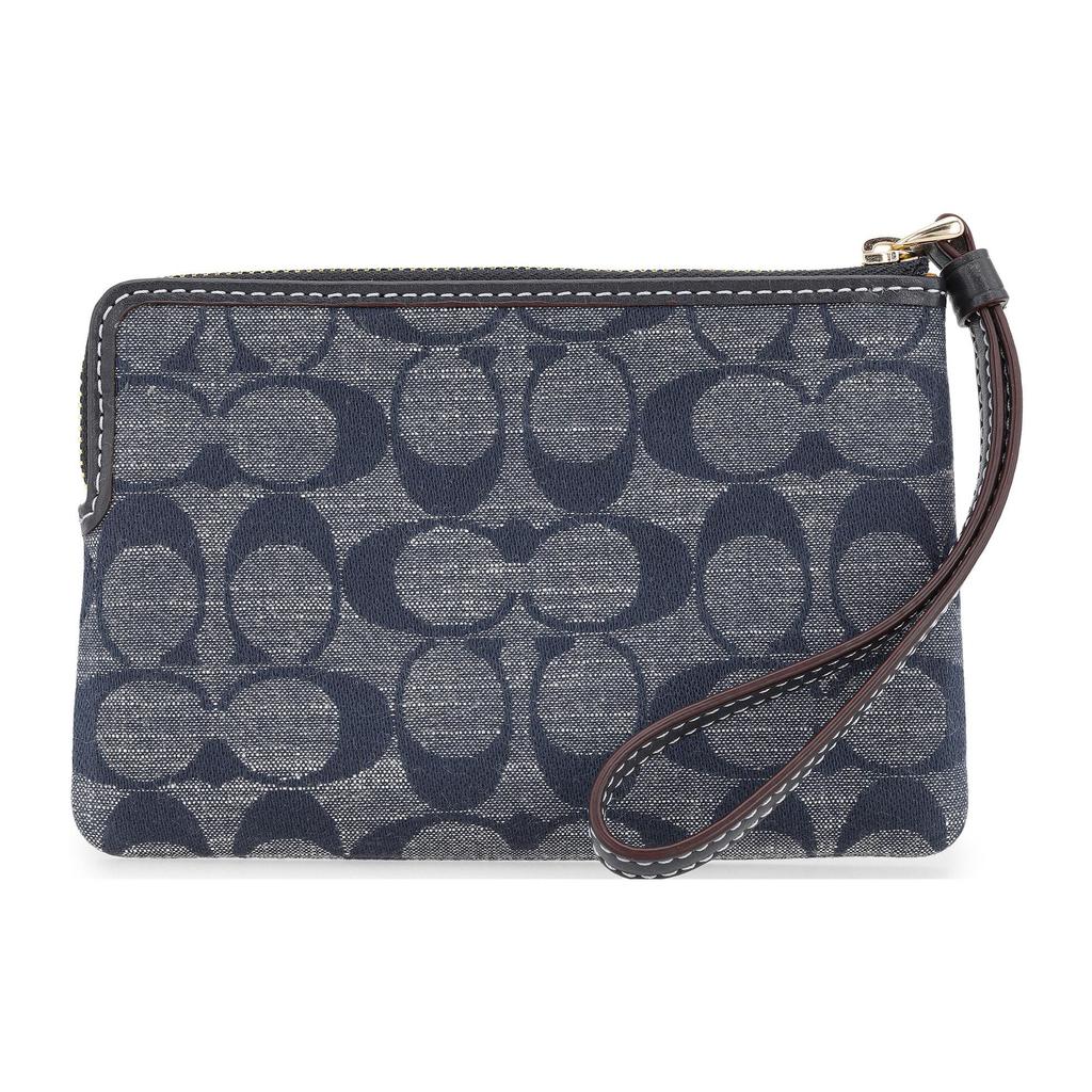 Coach Nolita 16 Классический Монограммный Клатч-Кошелек на Молнии Тканевый Браслет Маленький Женский Клатч Джинсово-Синий CH371-IMDEI