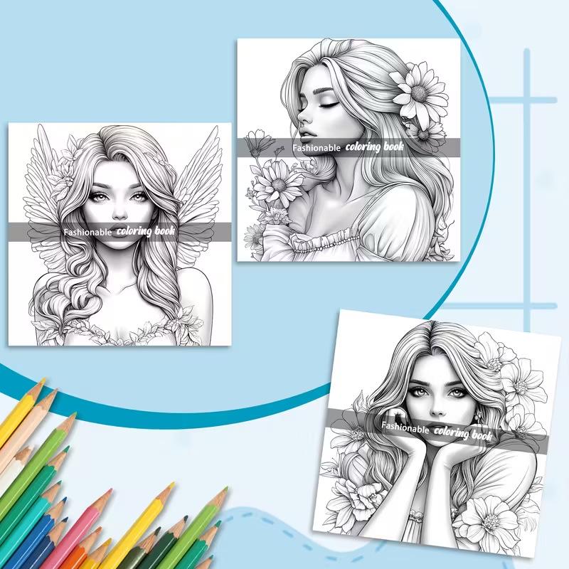 Женский блокнот для раскрашивания и рисования: Бумага для кальки и рисования, расписанная вручную