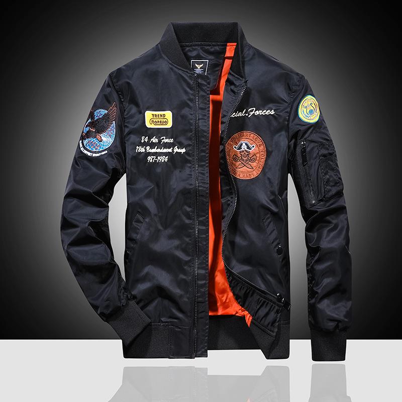 Мужская куртка Осенняя куртка-бомбер ВВС Мужская вышивка Бейсбольная форма Повседневная куртка