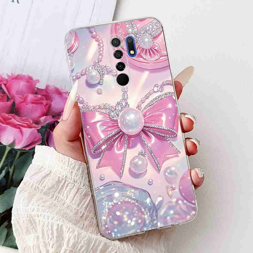 Для Xiaomi Redmi 9 9A Чехол M2004J19AG Роскошные Жемчужные Цветы Мягкий Силиконовый TPU Чехол Для Redmi 9A M2006C3LG Телефон Защитный Чехол