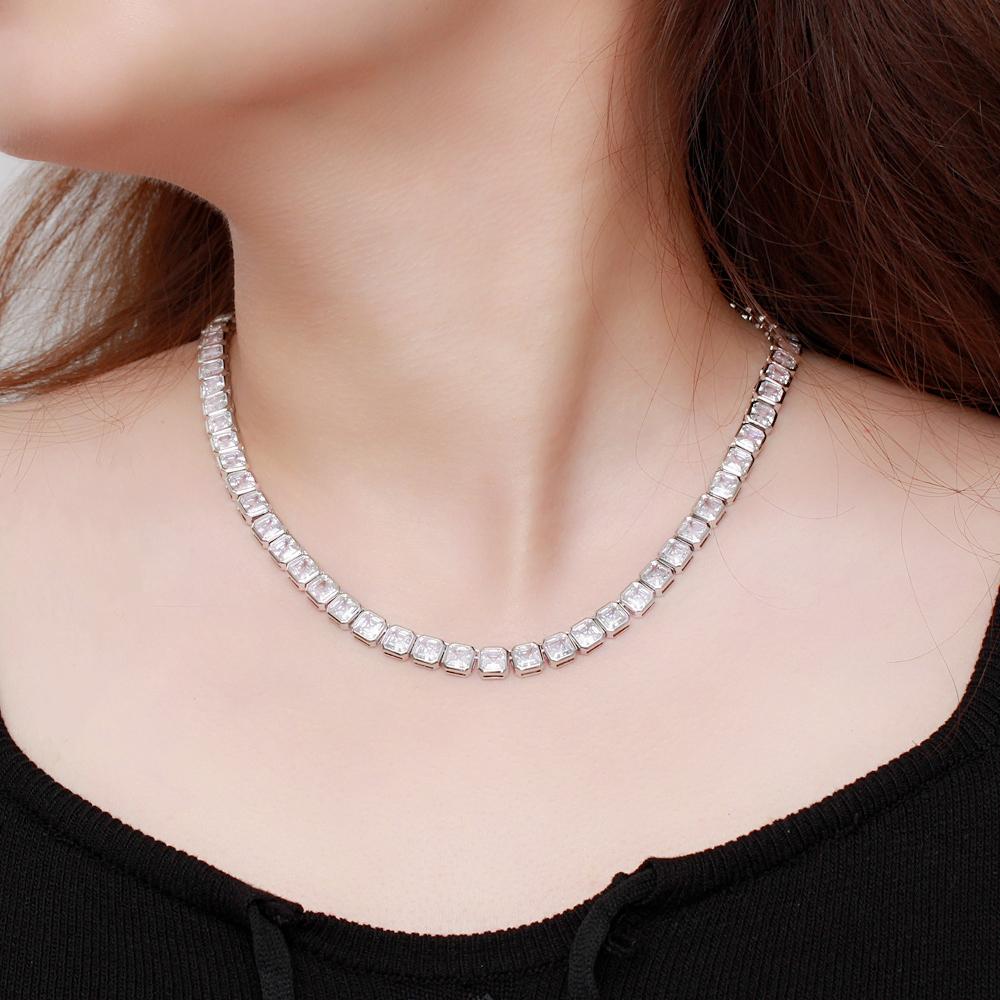 CMM Великолепное геометрическое квадратное свадебное колье с кубическим цирконием