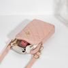 Trend embroidered rhombus single shoulder crossbody mobile phone bag, a niche women's bag