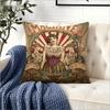 Double Sided Vintage Circus Tattooed Lady Throw Pillow Cover Retro Sideshow Art Print Decorative Cushion Cover For Home Decor
