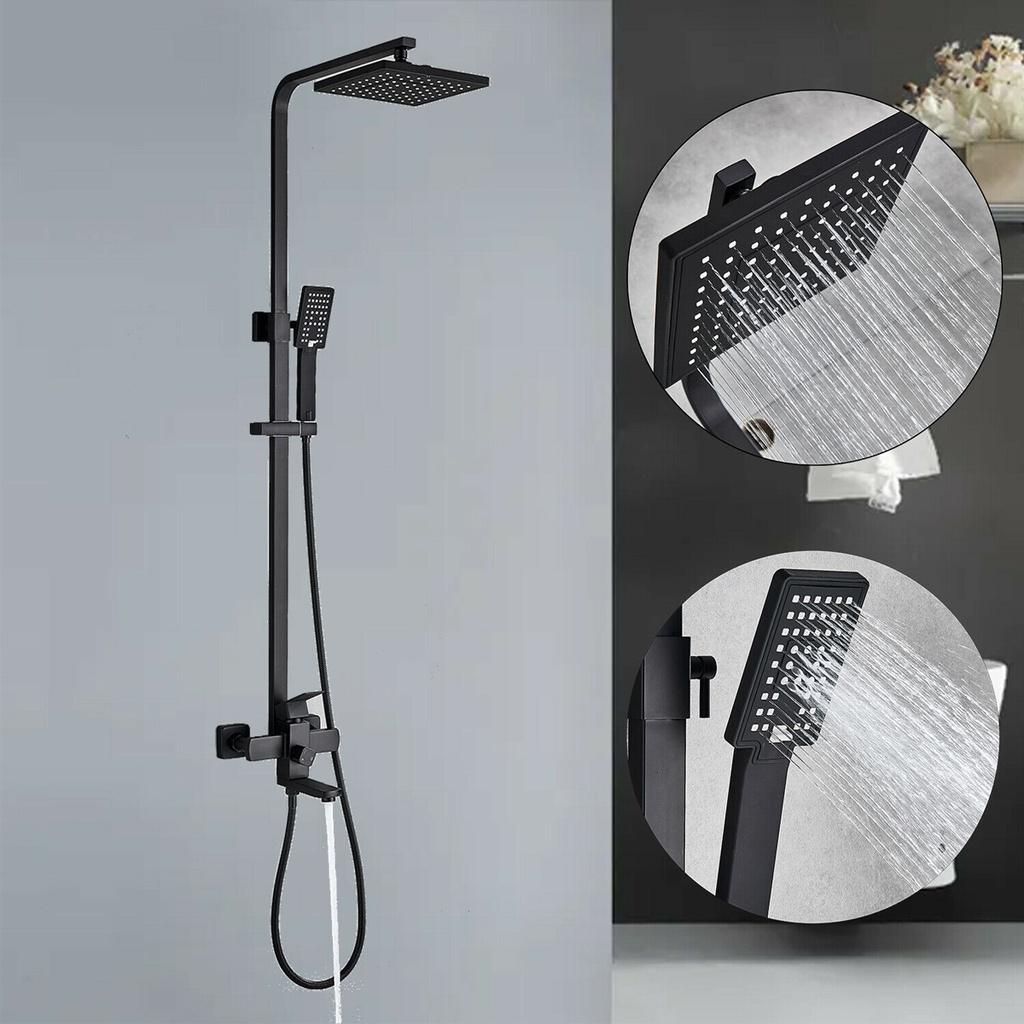 Черный/Серебристый Смеситель для ванной Хром/Черный Лейка для тропического душа Смеситель для ванны Душевой набор Смеситель Настенный смеситель для ванны и душа Смеситель для душа