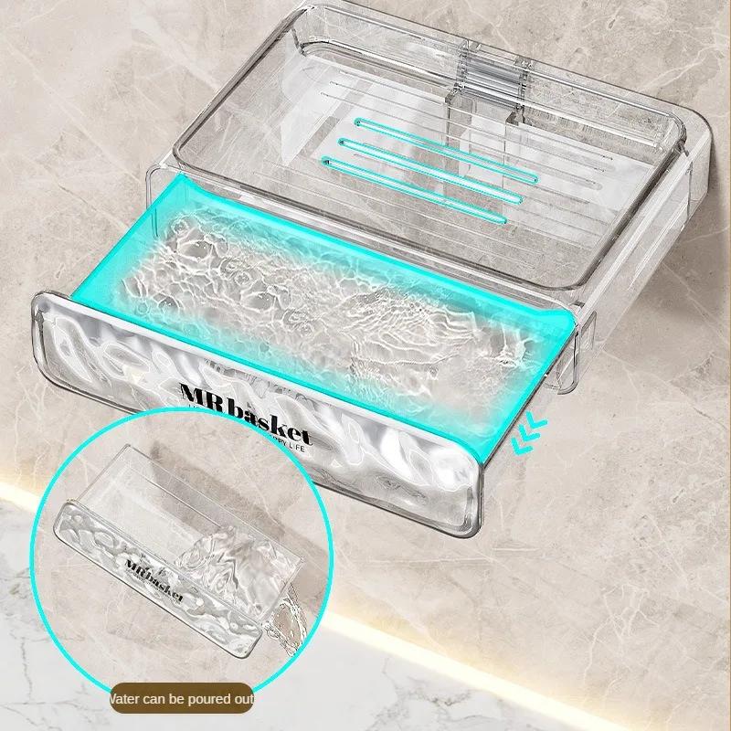 Creative Bathroom Soap Holder Wall Mounted Soap Box With Lid Bathroom Accessories Soap Dish Storage Boxes