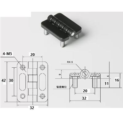 Extension and widening of zinc alloy hinge mechanical equipment electrical cabinet door hinge