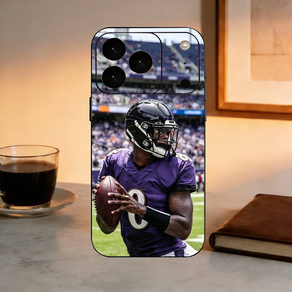 Lamar Jackson American Football 8 Phone Case For iPhone 17, 16,15,14,13,12,11 Plus,Pro Max, Others Soft Black Cover