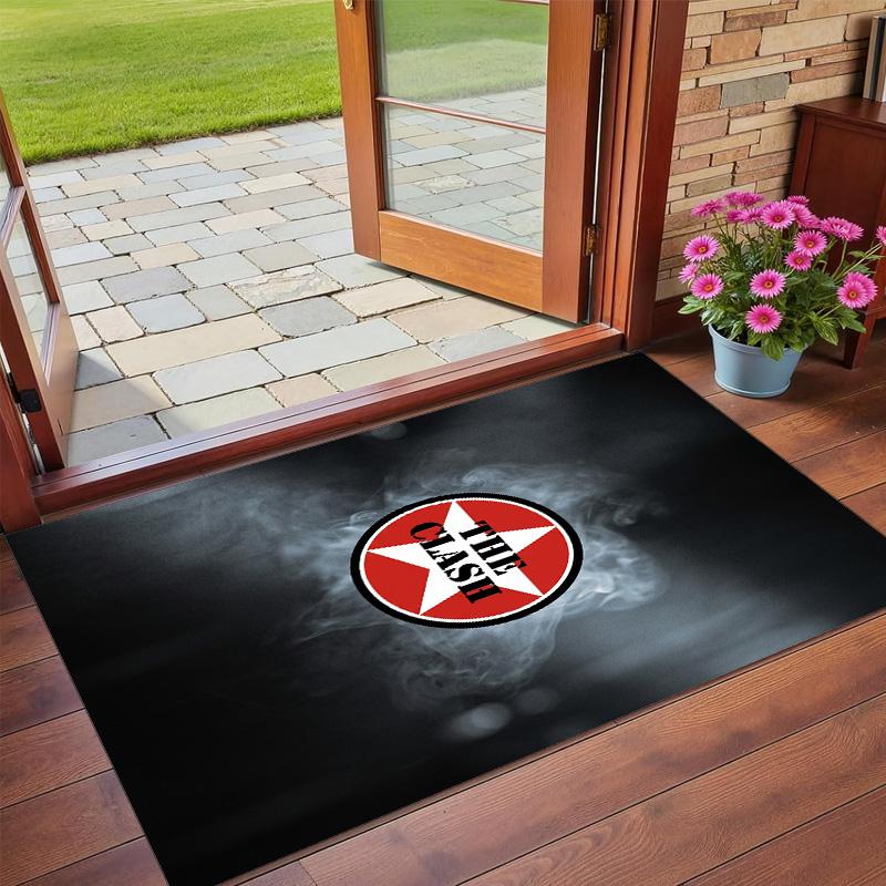 The Clash Print Crystal Velvet Plush Rug Wear?Resistant Anti?Slip Floor Mat For Indoor Household Decoration