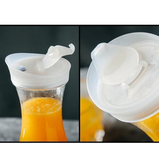 1100/1600ML Plastic Cold Kettle with Flip-Top Lid Food-Grade Beverage Dispenser Coffee Tea Juice Drink Jug for Home