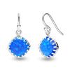 Ювелирные изделия из стерлингового серебра S925, висячие серьги с драгоценными камнями для подростков и женщин (Синий опал 10 мм)