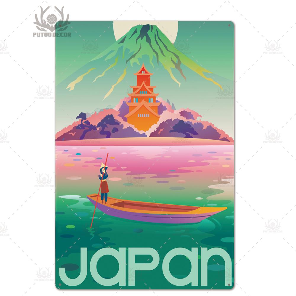 Decor Travel Tin Sign Plaque Metal Plate Vintage Wall Art Poster for Home Living Room Beach House Iron Painting