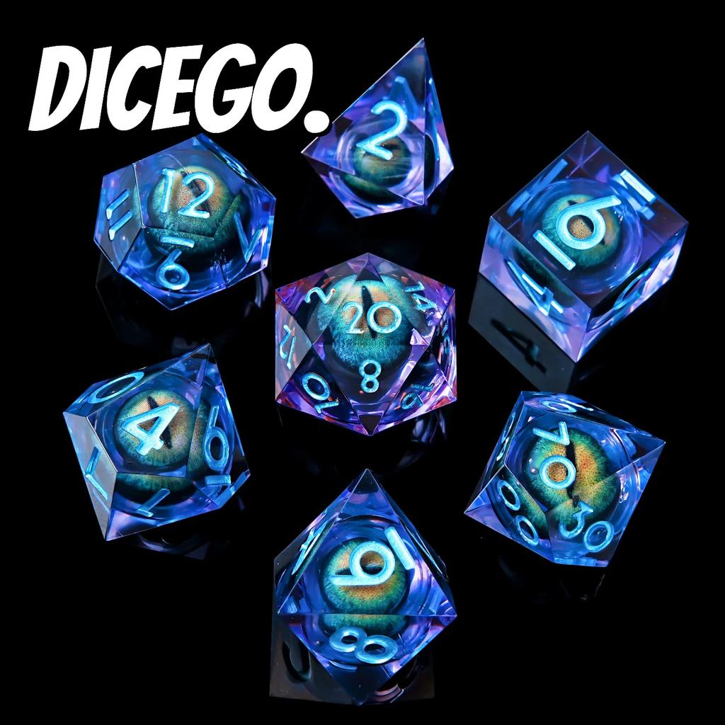 Pointed Resin Longan Movable Baldur's Gate Dice Set Dungeons & Dragons Board Game DND Cthulhu Running Group