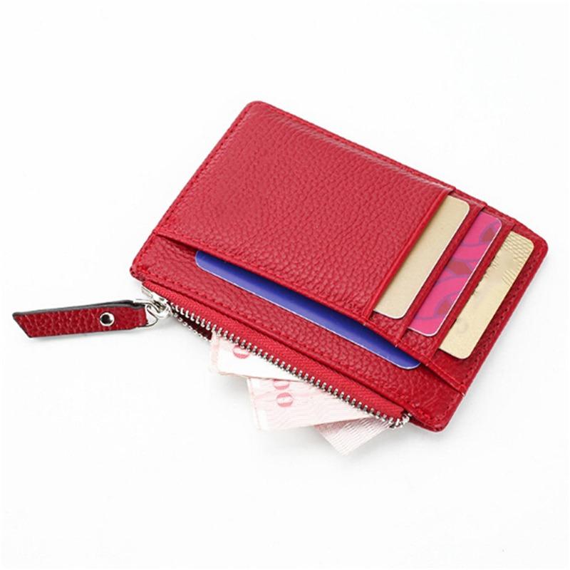 Wallet Mini PU Leather Card Holders Credit Cards Slots Purse Men Women Zipper Coin Pocket Short Wallet