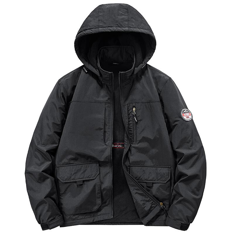 Мужское пальто большого размера, осень и зима, новая повседневная куртка для мужчин среднего возраста, бархатное пальто с хлопковой подкладкой