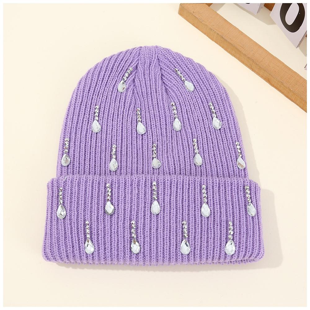 Head Wear Pearl Embellished Knit Beanie Double-Layer Warm Stylish Outdoor Streetwear Beanie Y2K Unisex Cap Hat for Men Women