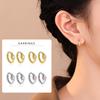 925 Sterling Silver Heart Zircon Huggie Hoop Earrings, Gold/Platinum Plated Cute Love Earring for Women, Fashion Hypoallergenic