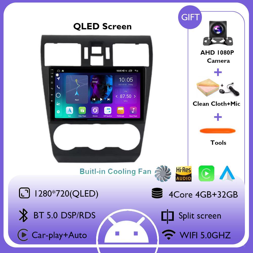 Android 14 Автомагнитола для Subaru Forester 4 SJ WRX XV 2012-2014 Мультимедийный плеер 2 Din Навигация Головное устройство Carplay Stereo