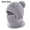 Fluffy Balaclava Hat Pom Pom Fleece Knit Beanie New Cycling Hood  Women