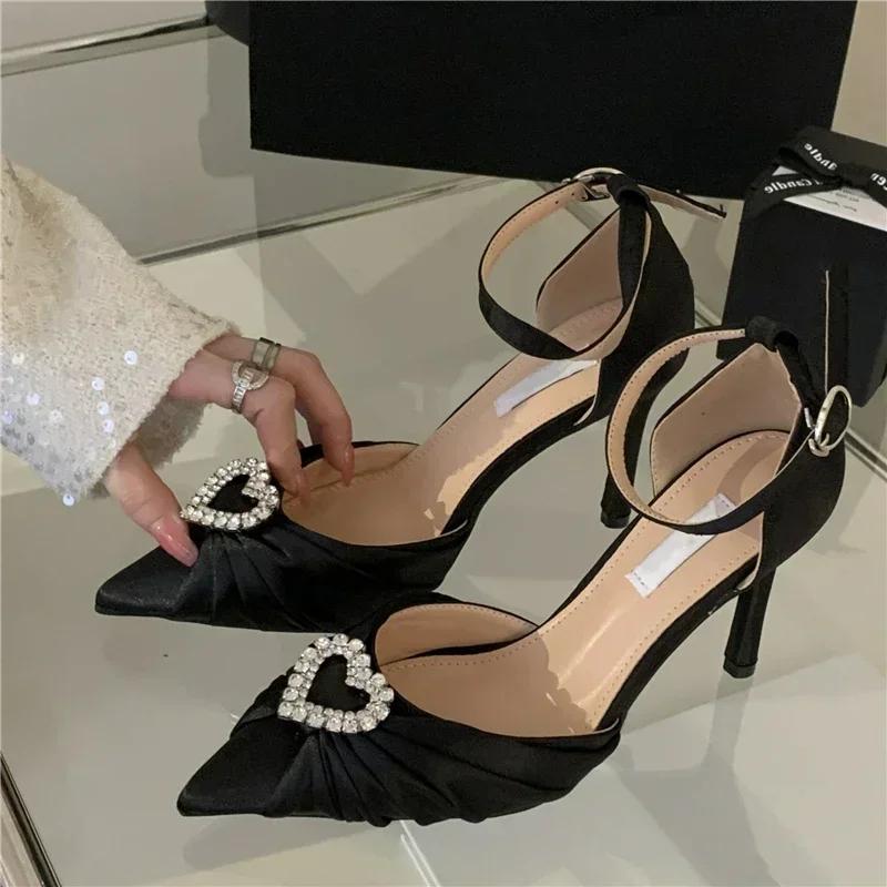 Новые модные женские туфли-лодочки на высоком каблуке-шпильке, сексуальные женские сандалии с пряжкой и ремешком для вечеринки, выпускного вечера, женские сандалии-мулы