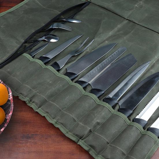 Сумка для хранения кухонных принадлежностей, сумка для пикника, ножей шеф-повара, большая вместимость, водонепроницаемый складной чехол для переноски ножей