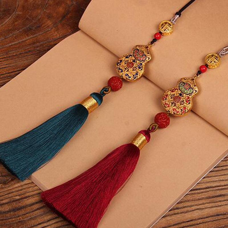 Китайская полая тыква из латуни Фу, резная подвеска на удачу, автомобильные подвесные аксессуары, декор фэн-шуй, Хулу, амулет, кулон на день рождения