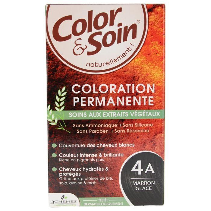 Les 3 chênes color & soin coloration châtain clair marron glacé 4A 135ml