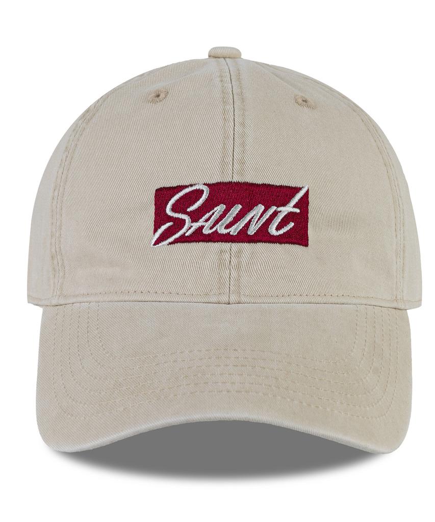 Кепка-бейсболка Wig Saint с логотипом Box Logo, вымытая катионовым способом - Светло-бежевый