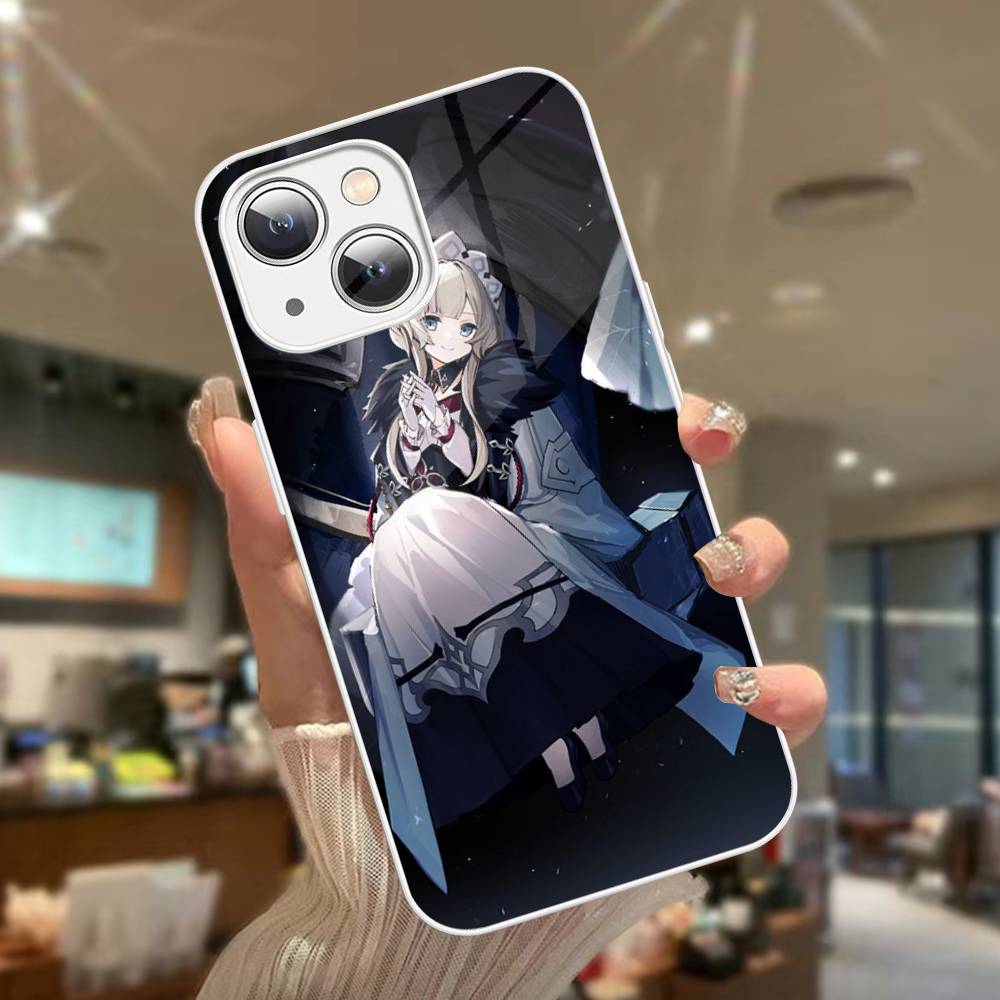 Game Genshin Impact Sandrone Tempered Glass For iphone 14 13 12 11 Pro Mini XS MAX 14Plus X XS XR Fundas