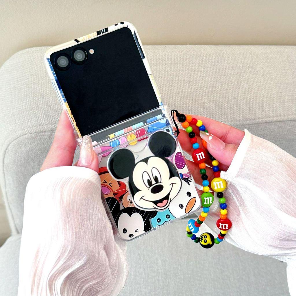 Мультяшный чехол Mickey & Minnie для Samsung Z Flip7, противоударный, для женщин - Креативный, Защита складного экрана, Совместим с Z Flip6