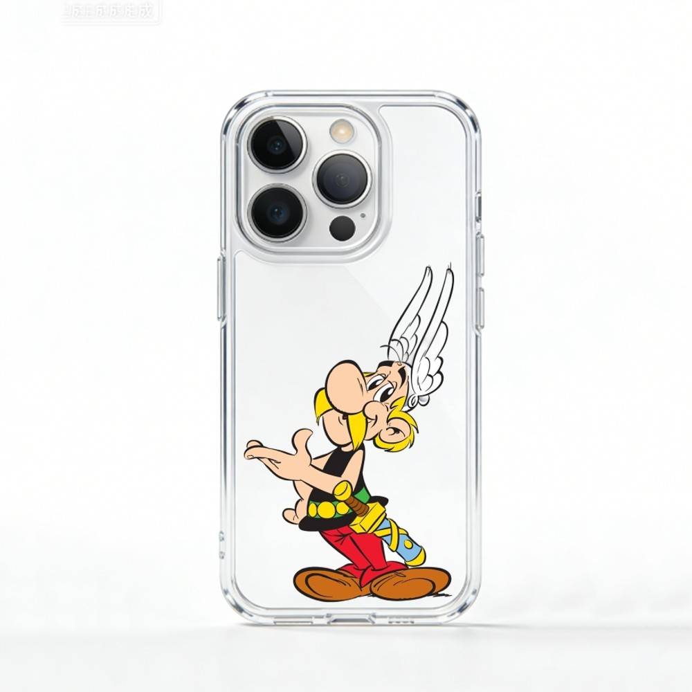A-Asterix C-Cartoon O-Obelix Phone Case For iPhone 17 16 15 14 13 12 11 Mini Pro Max Plus Transparent Cover