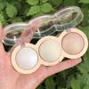 Glasses 3 Color Highlight Disc Powder Powder Baking Powder Makeup Tool